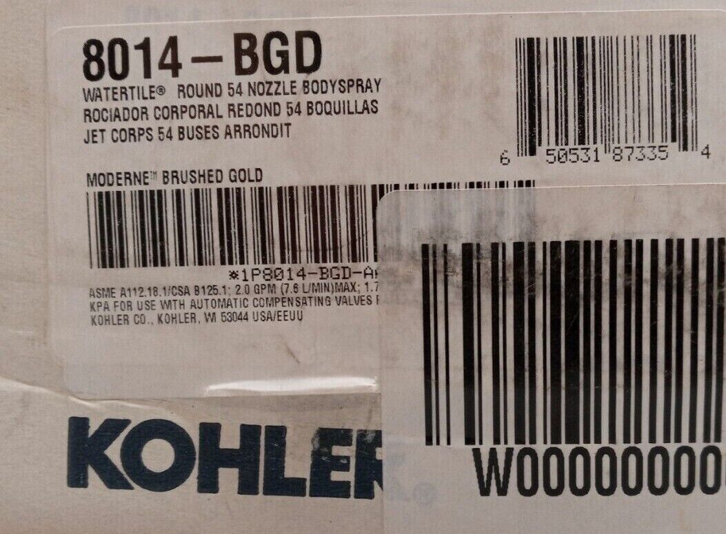 Kohler Watertile 8014-bgd Round Body Sprayer In Vibrant Modern Brushed Gold