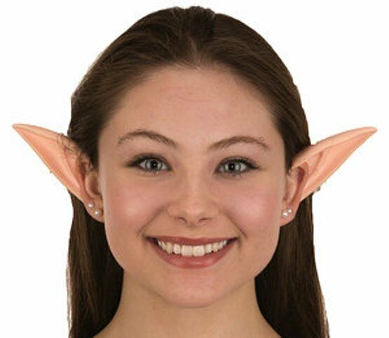 Adult Long Large Rubber Elf Peter Pan Fairy Pixie Costume Pointed Alien Ears Tip