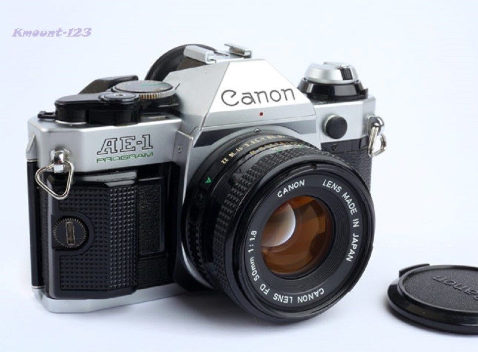 Canon Ae-1 Program Camera W/ Fd 50mm F/1.8 Lens Sporty Grip - Great Conditions !