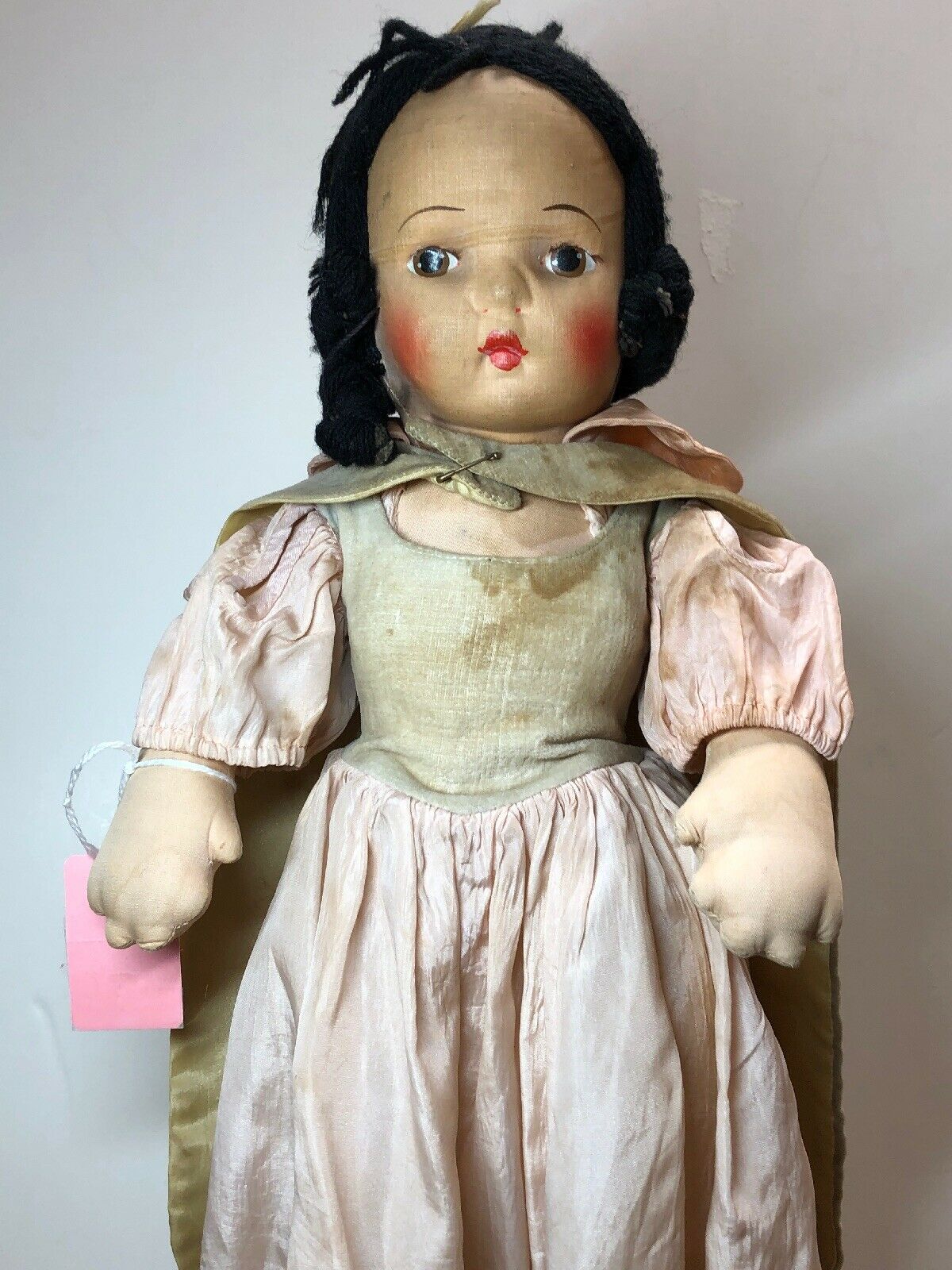 19” Vintage Antique 1940’s Kruger Snow White Cloth Doll Painted Face Sf5