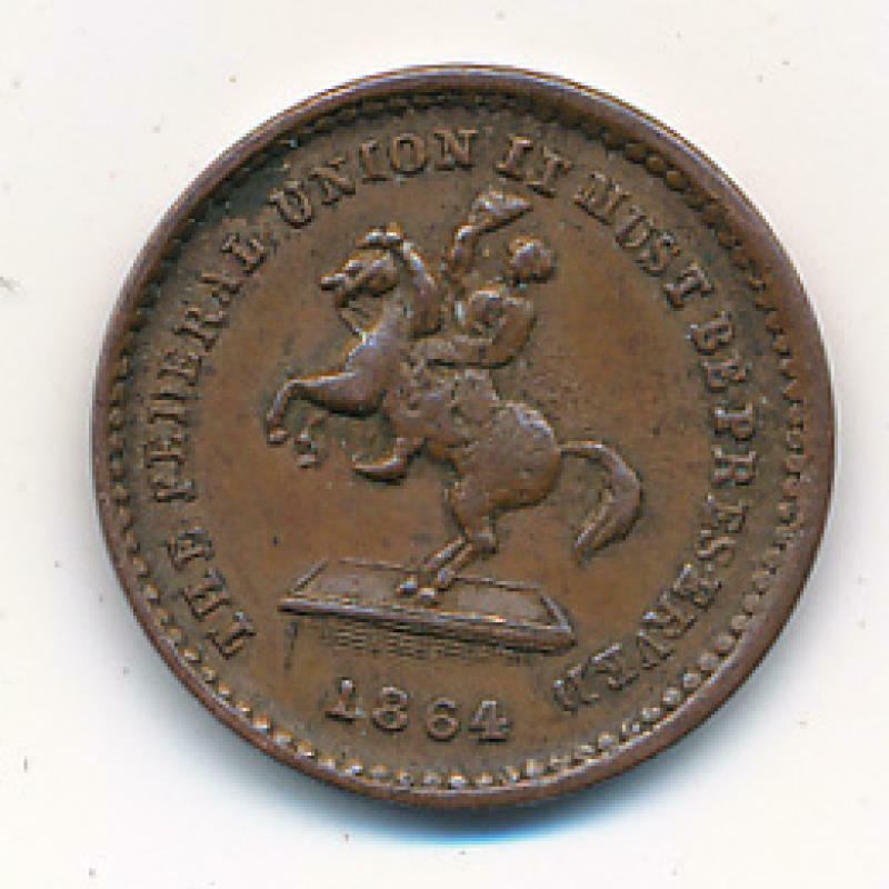 1864 Federal Union Must Be Preserved Hard Time Token. F-54/179 Raw