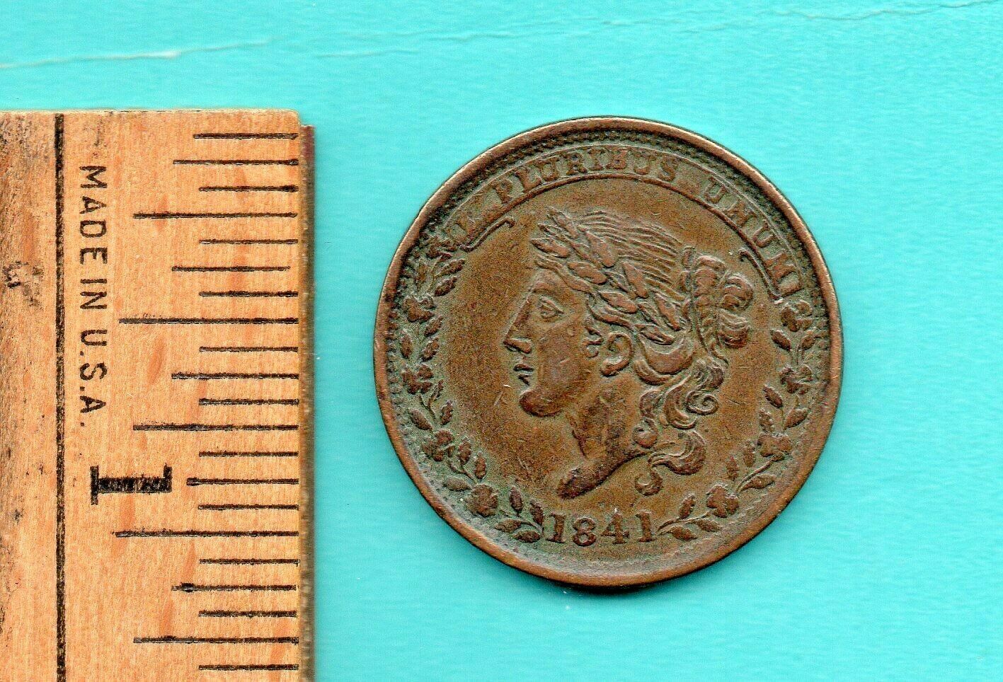Vintage 1841 Hard Times  "bentonia Currency" - "mint Drop" - Token - Vf-xf