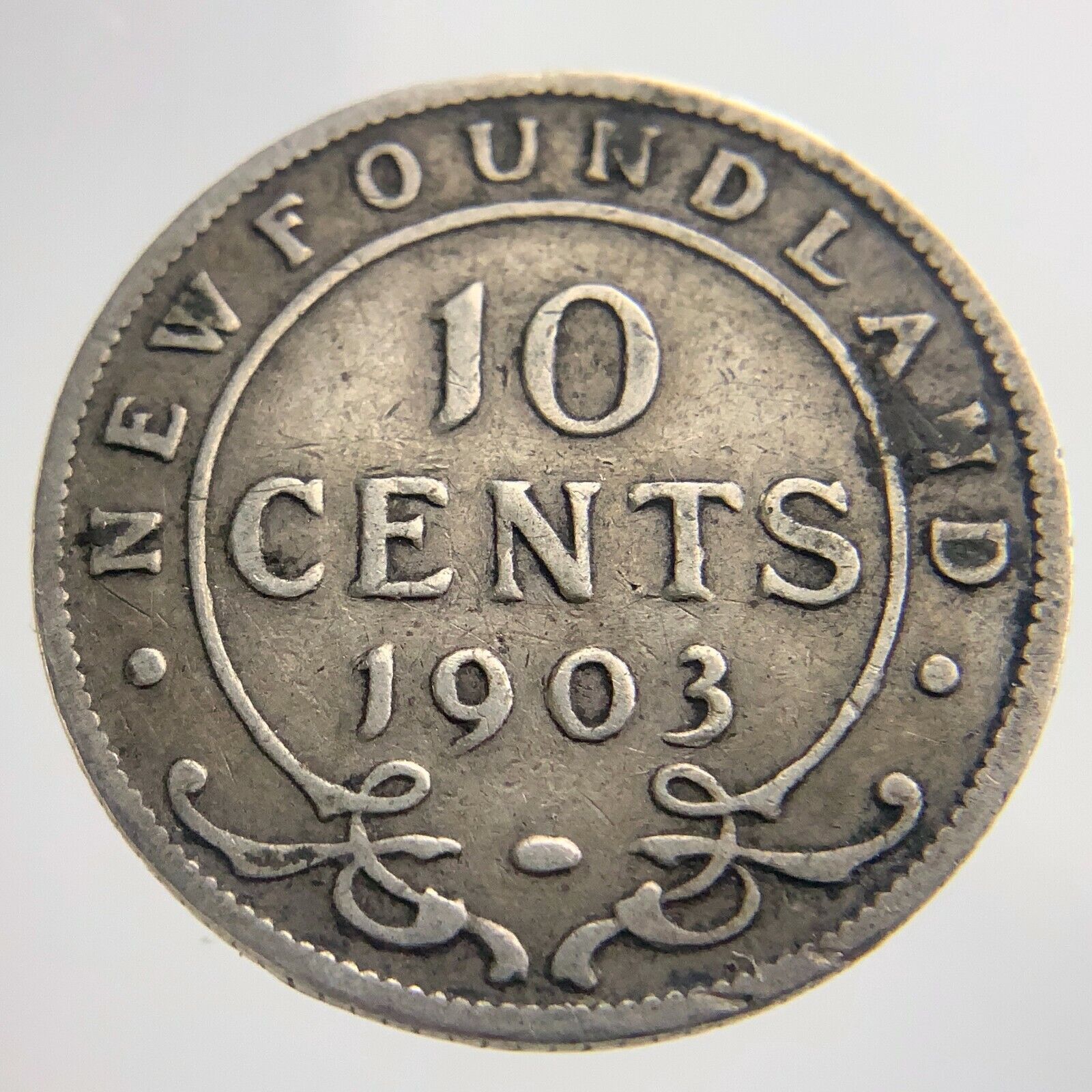1903 Canada Newfoundland 10 Cents Dime Circulated Coin Y115
