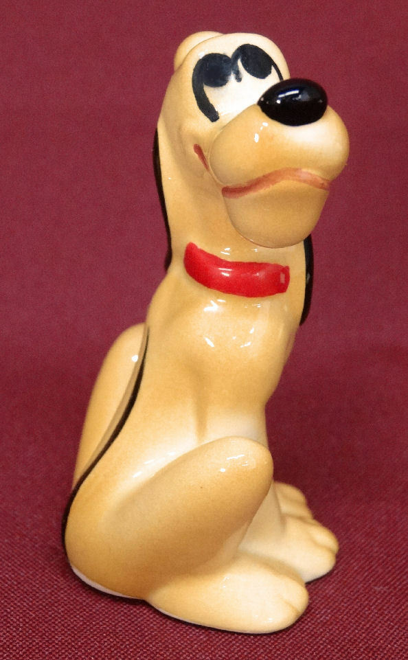 Walt Disney Productions Wdp Pluto Miniature Dog Figurine-black Only Eyes- Signed