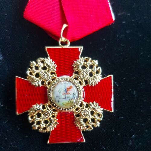 Order Of Saint Alexander Nevsky Cross, Red Enamel, Replica