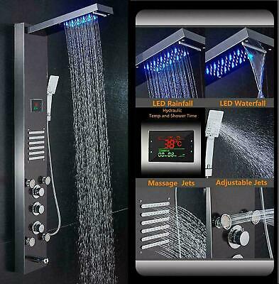 Rozin Rainfall Waterfall Shower Panel Tower Rain Massage System Body Jet