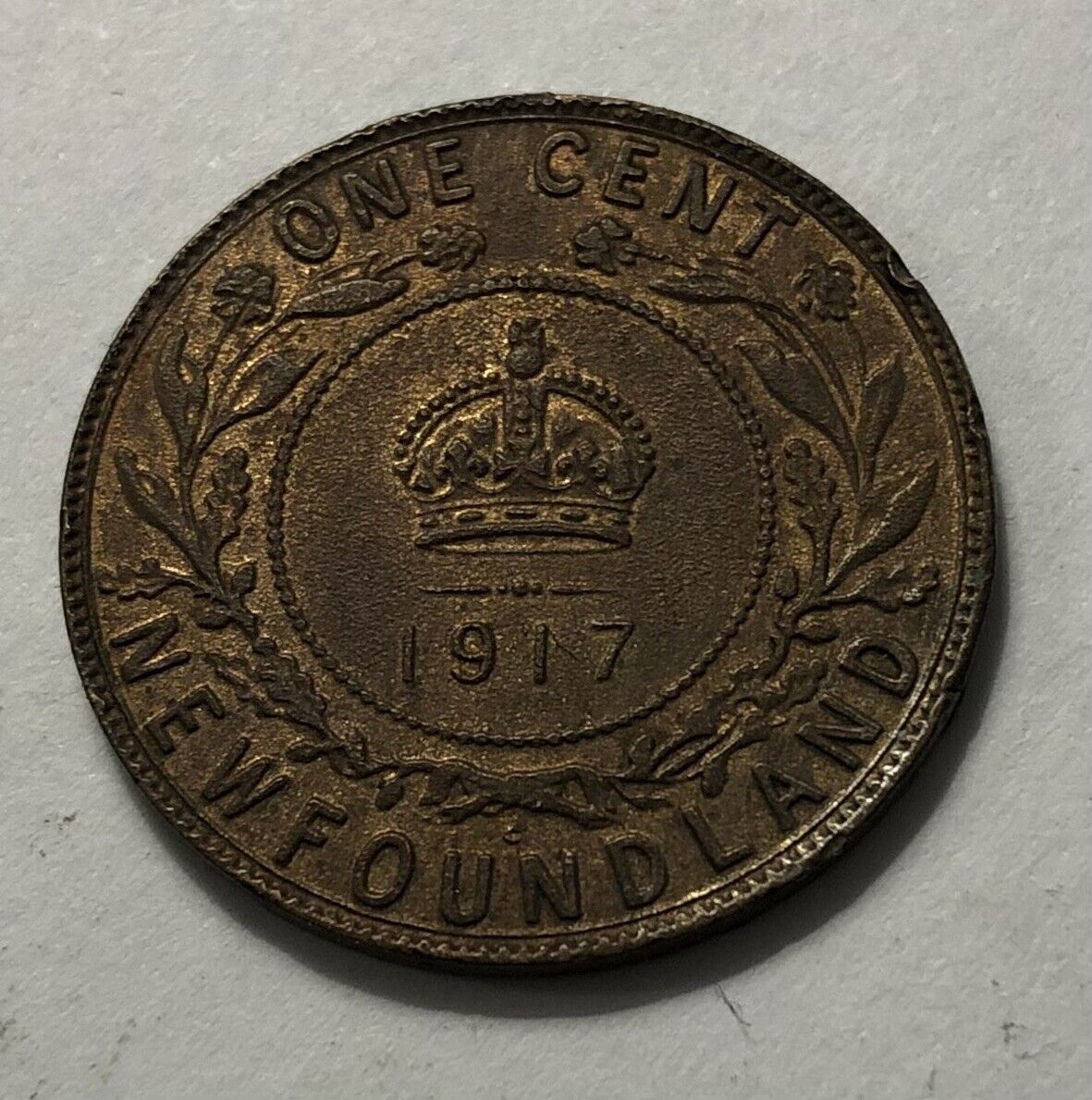 1917 Newfoundland One Cent Penny