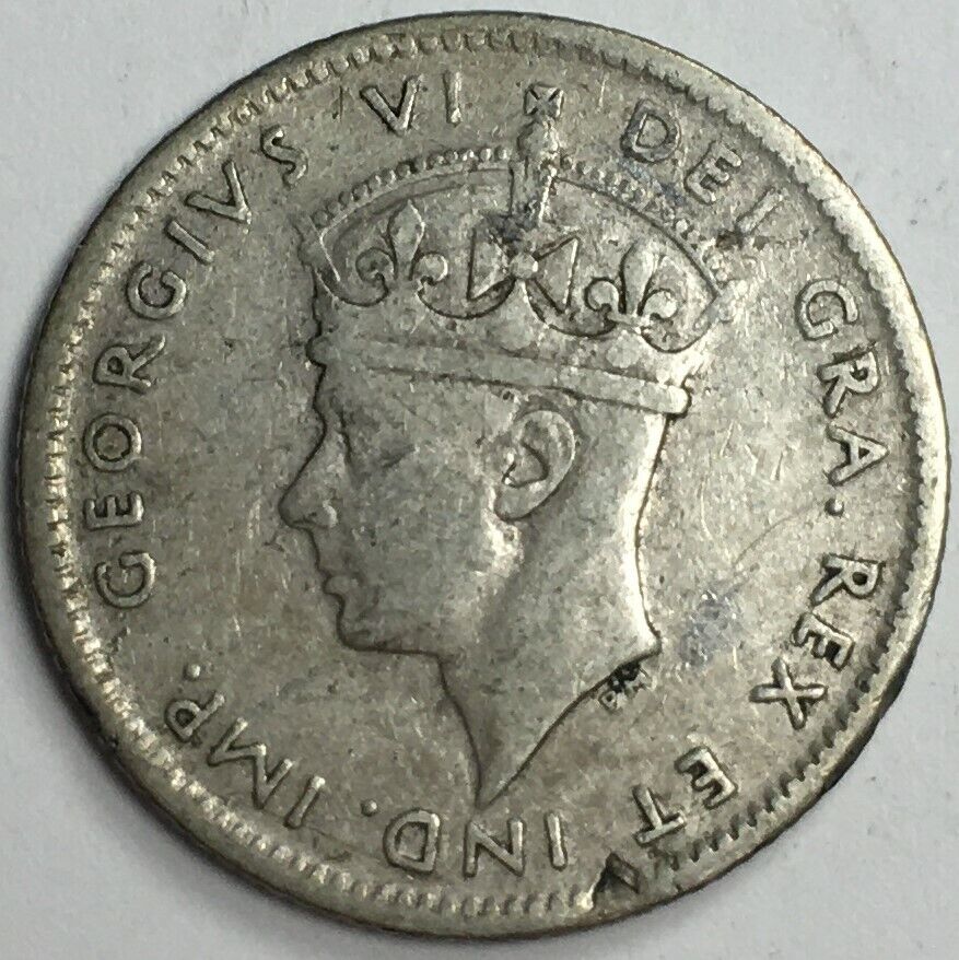 1945 Newfoundland 10 Cents - George Vi - 80% Silver Coin - Km#20a - 2468