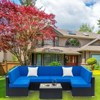 7pc Rattan Wicker Sofa Set Sectional Couch Cushioned Furniture Patio Outdoor