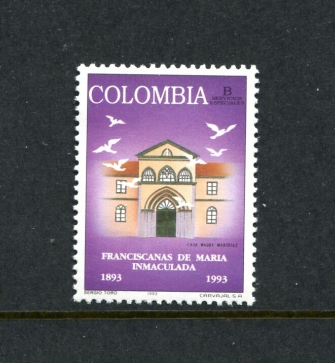 Colombia 1073, Mnh, Franciscans On Mary Immaculate 1993. X23421