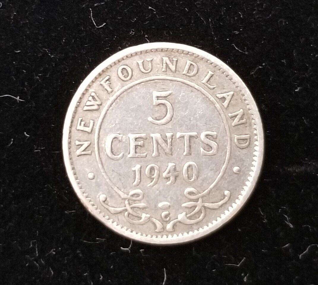 Newfoundland 5 Cents 1940 92.5% Silver