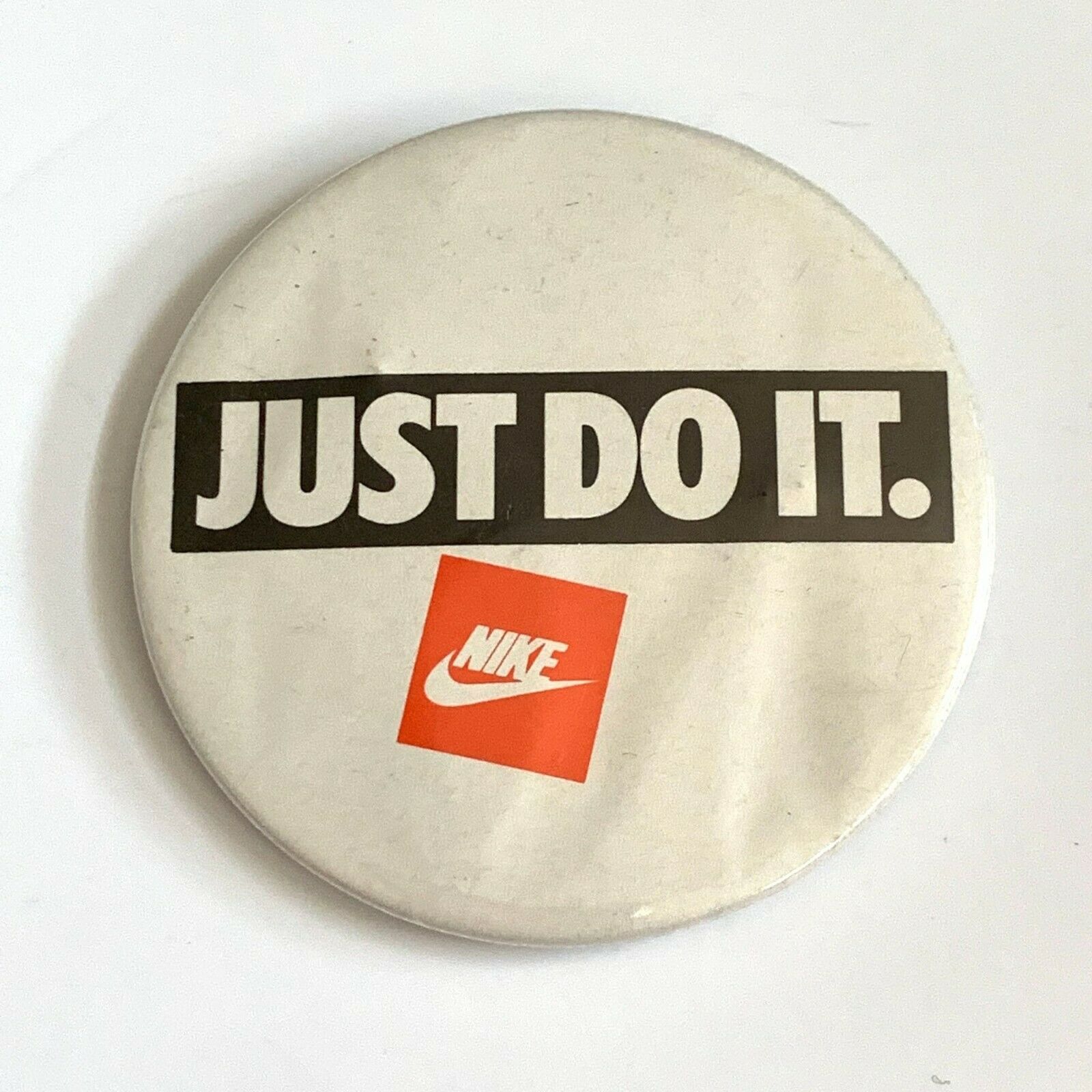 Nike Just Do It Pinback Button Pin Red White Logo