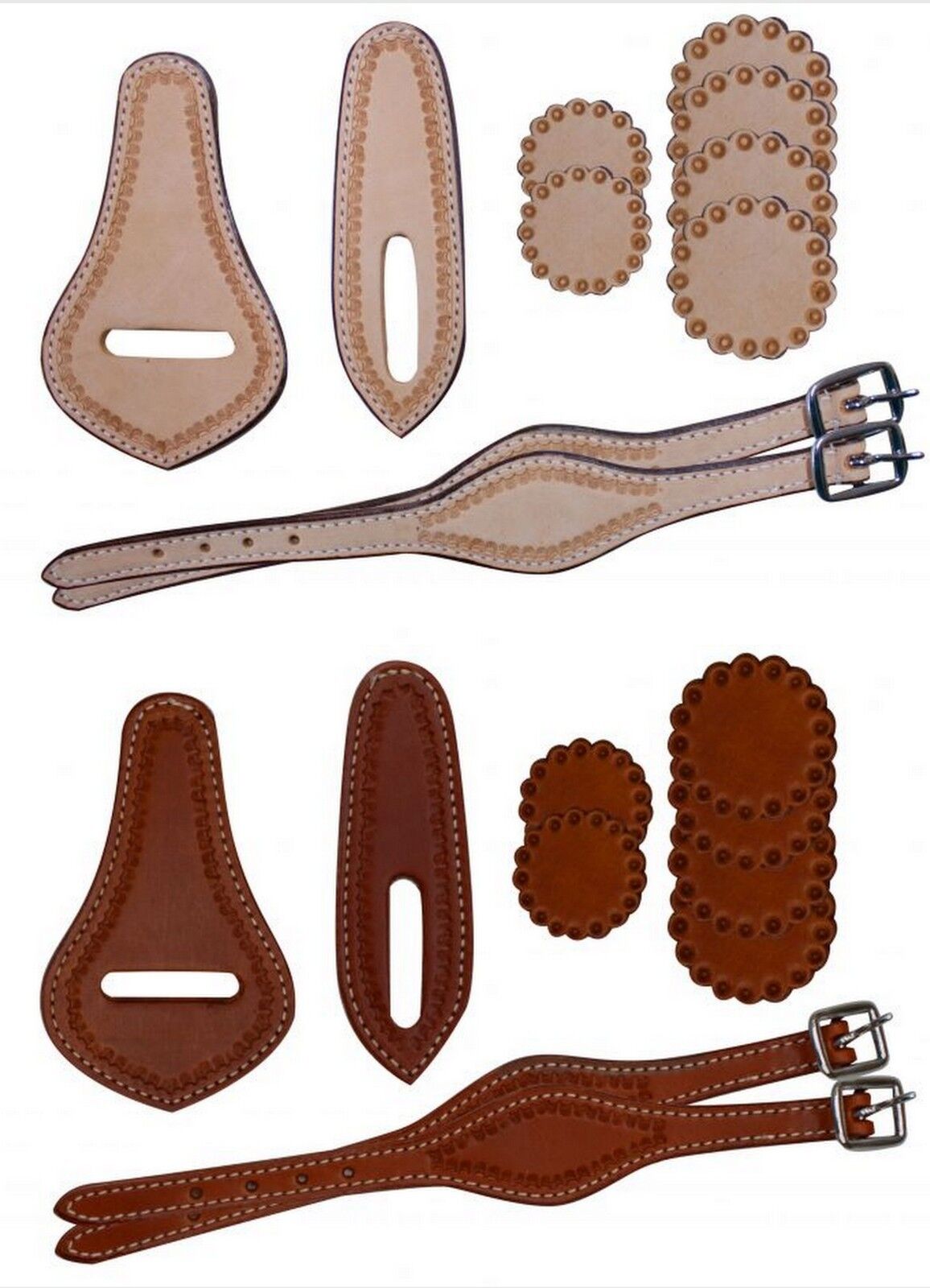 Showman 10 Piece Saddle Leather Replacement Trim Kit