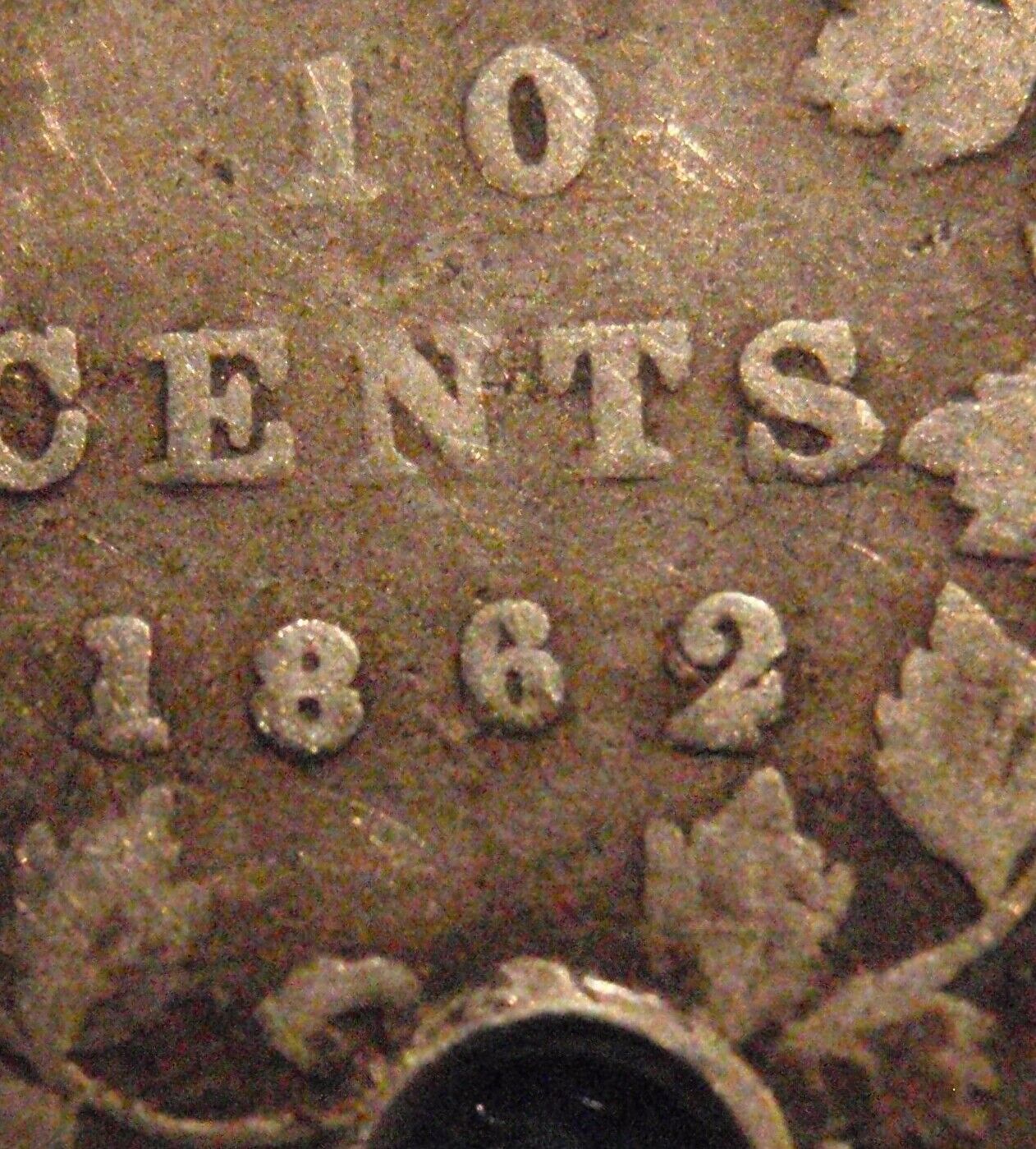 1862/2 Over Date New Brunswick Canada 10 Ten Cents Coin Holed Recut 2 Variety