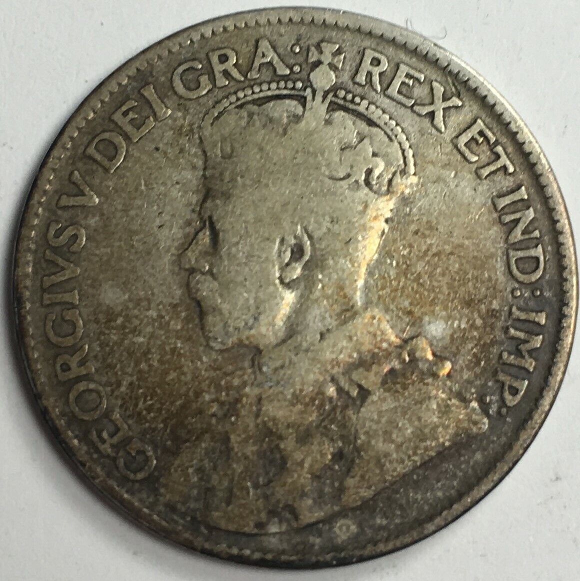 1919 Newfoundland 25 Cents - George V - 92.5% Silver Coin - Km#17 - 2465