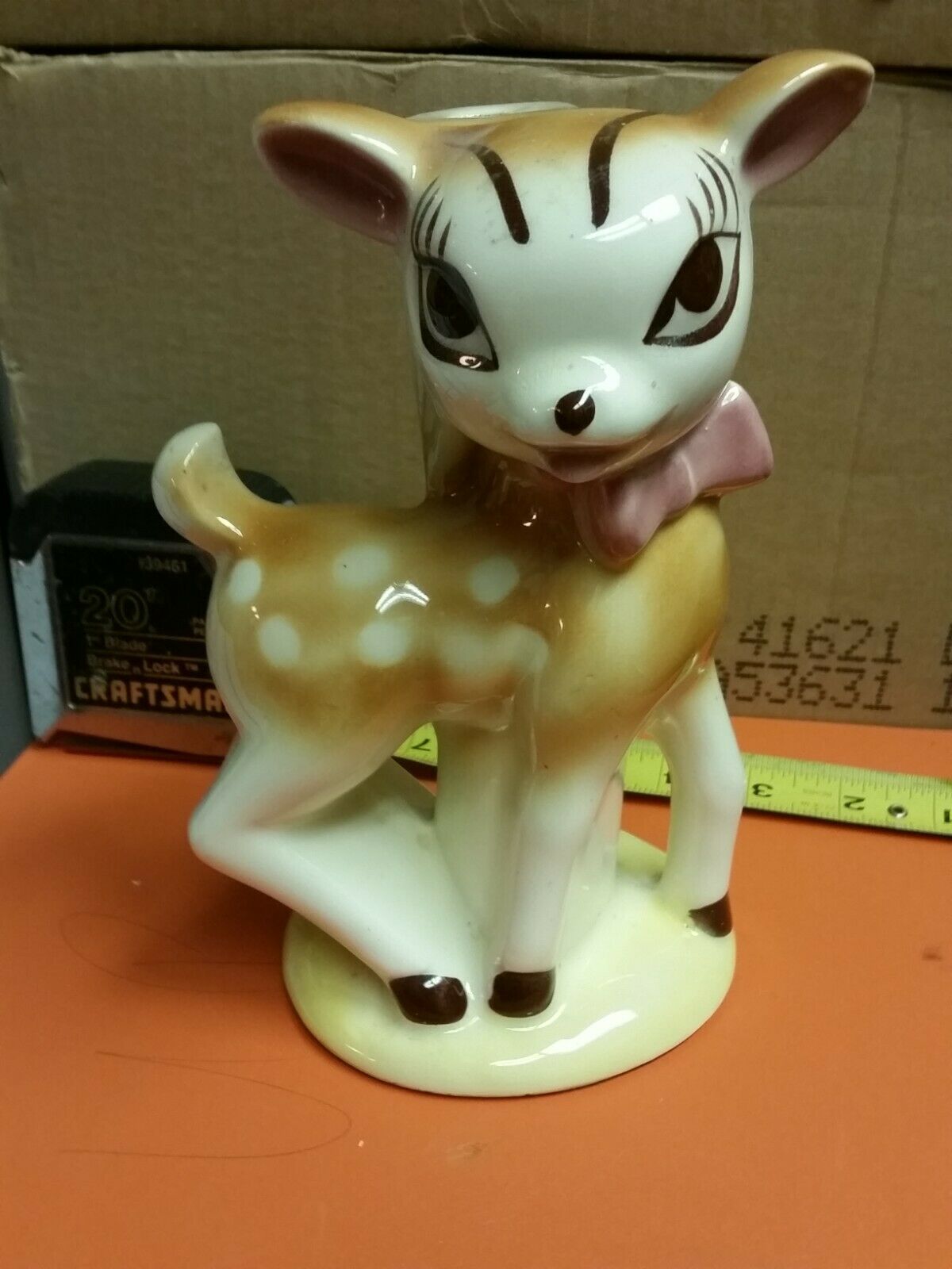 Bambi Disney Lamp Base California Pottery? American Bisque?  Deer Fawn Cute