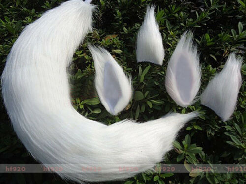 White Long Fur Ear Tail Cosplay Fox Tail Kamisama Kiss Kamisama Hajimemashita